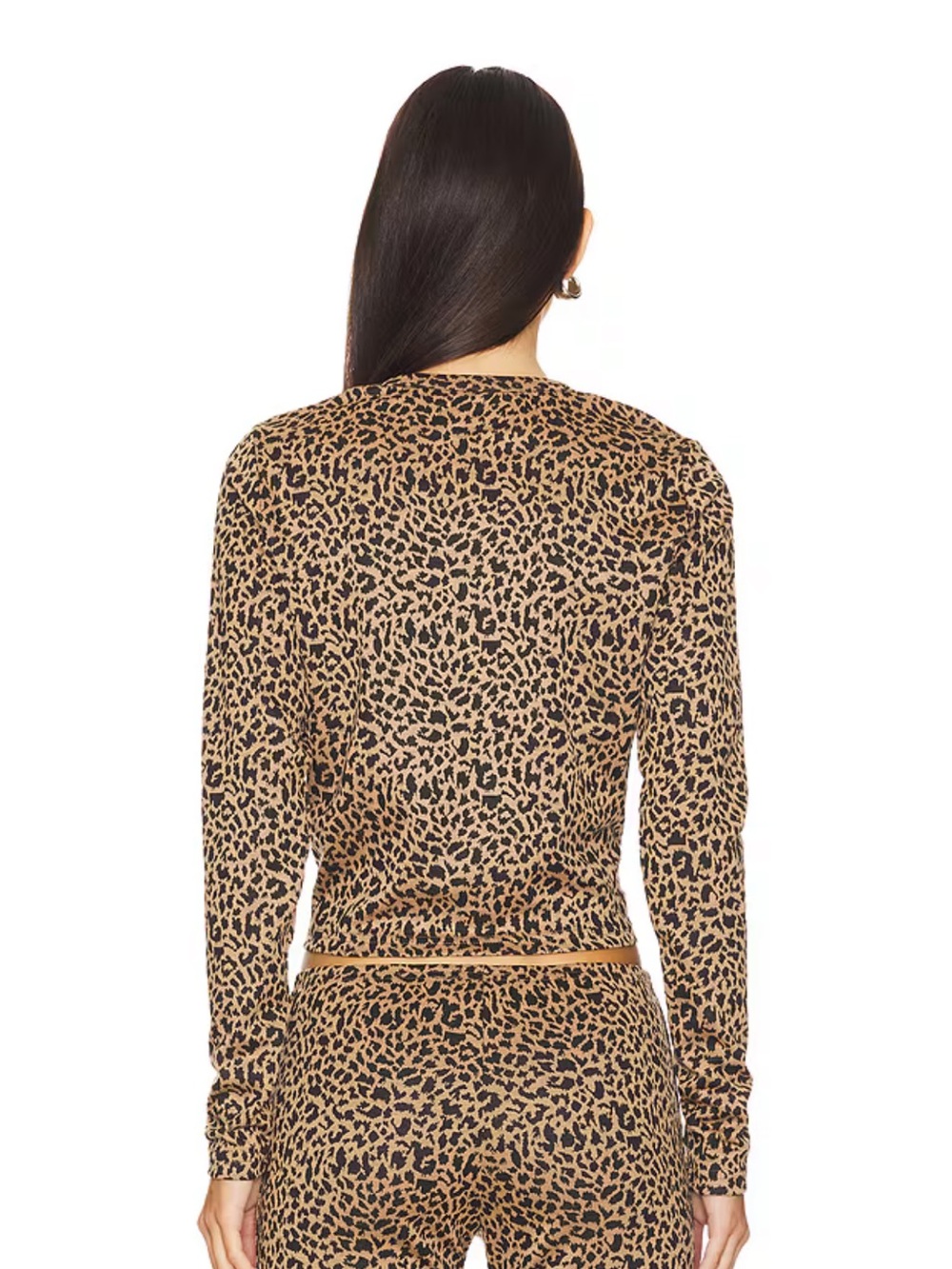 REVOLVE Leopard Print Cropped Jumpsuit Set - Tan/Black - Picture 3 of 5